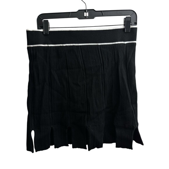 Malbon Golf Women’s Honor Skirt Black Knit Fringe Hem Logo Waistband Sz Medium - Picture 3 of 5